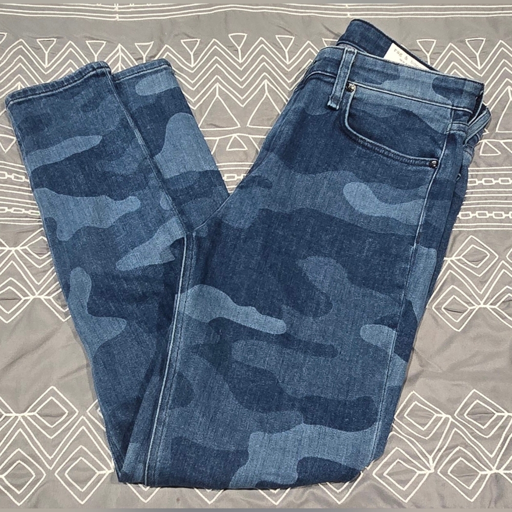 Rag & Bone Cate Midrise Ankle Skinny In Camo Print Size 28